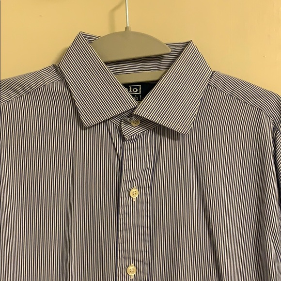 Polo by Ralph Lauren Blue Striped Shirt 15.5,34/35 - Picture 2 of 5
